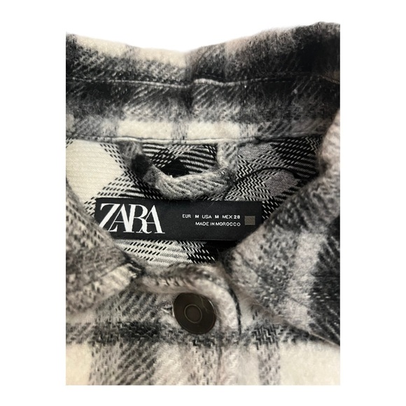 Zara Wool Blend Plaid Overshirt Medium - Picture 7 of 11